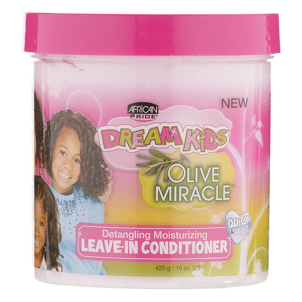 African Pride Dream Kids Olive Miracle Conditioner Leave-In 15 Ounce (443ml) (3 Pack)
