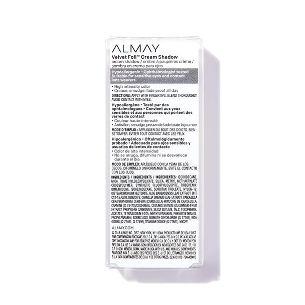 Almay Velvet Foil Cream Shadow, Ruby Glam, 0.36 fl. oz, metallic eyeshadow