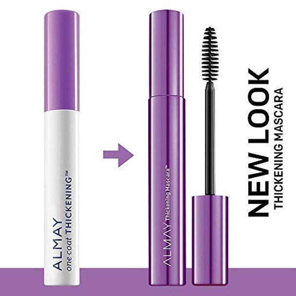 Mascara by Almay, Thickening, Volume & Length Eye Makeup with Aloe and Vitamin B5, Hypoallergenic, Fragrance Free, Ophthalmologist Tested, 401 Blackest Black