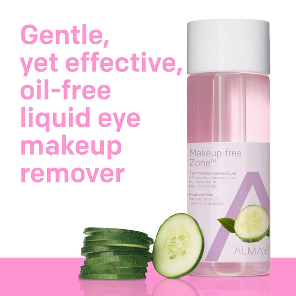 Eye Makeup Remover Liquid with Aloe by Almay ,Oil Free, Hypoallergenic, Fragrance Free, Dermatologist & Ophthalmologist Tested, 4 Fl Oz,