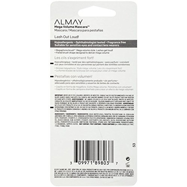 Almay Mega Volume Mascara, Black Brown, 0.34 fl. oz.