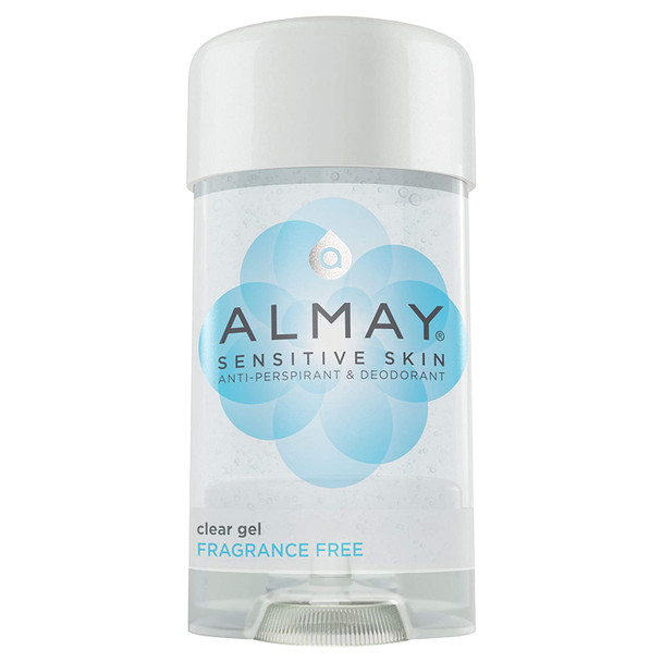 Almay Sensitive Skin Clear Gel Anti-Perspirant & Deodorant, Fragrance Free,2.25 oz(4 Pack)