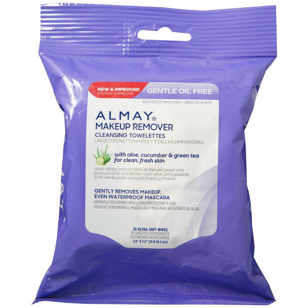 Almay Makeup Remover Cleansing Towelettes, Oil-Free 25 ea (Pack of 6)