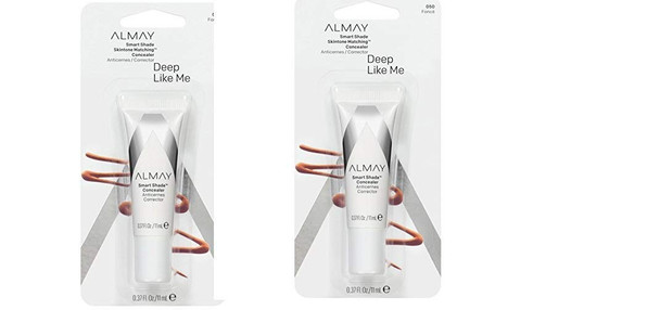 2 pack Almay Smart Shade Concealer, Deep Like Me 0.37 oz. Skintone Matching Makeup