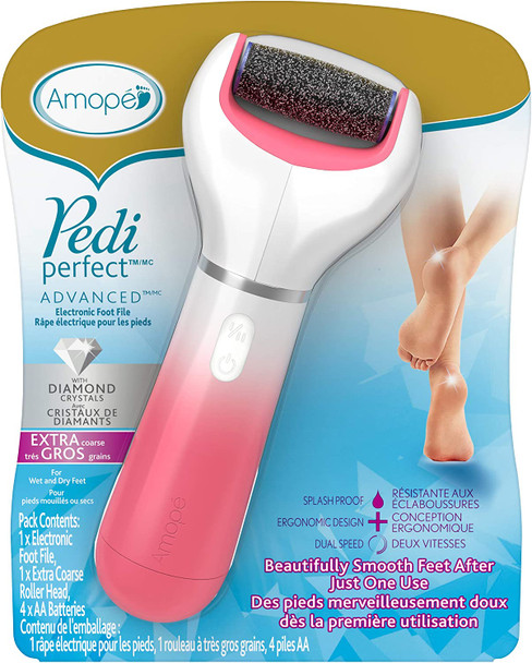 Amope Splashproof Electronic Foot File Foot Spa Pedicure Tool Callous Remover-Pedi Perfect Advance 2 Speed, 1 Count (Packaging May Vary)