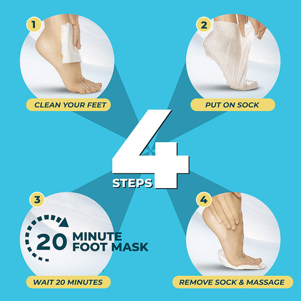 Amope PediMask Kit- 20 Minute Foot Mask to Rejuvenate and Soothe Your Feet with Blend of Moisturizers and Macadamia Oils for Baby Smooth Feet in Minutes (Pack of 9)