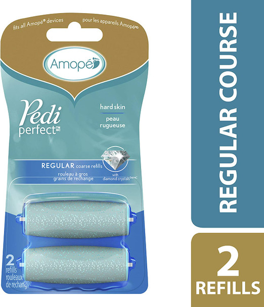 Amope Pedi Perfect Electronic Foot File Refills, 2 Count, Regular Coarse