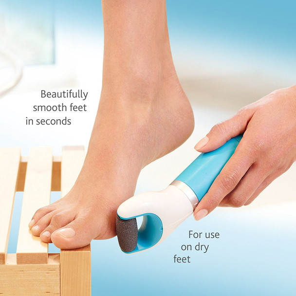 Amope Pedi Perfect Electronic Dry Foot File-Callus Remover With Diamond Crystals, Blue, Regular Coarse, Batteries Included and Pedi Perfect Electronic Foot File Mixed Refills, 2 Count