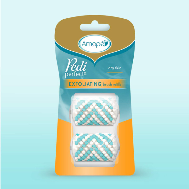 Amope Amope pedi perfect electronic foot file exfoliating brush refills (2 refills), for the perfect pedic, 8 Count