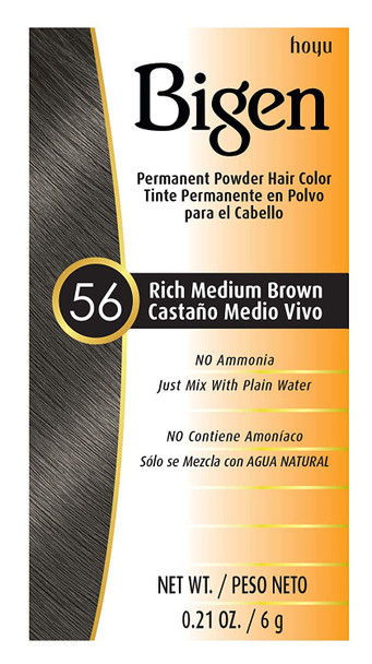 Bigen Permanent Powder Hair Color 56 Medium Brown 1 ea