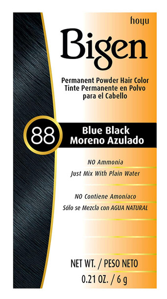 #88 Blue Black Bigen Permanent Powder - 12 Pack