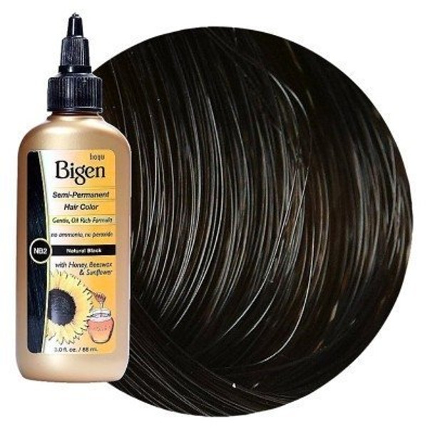 Bigen Semi-Permanent Haircolor #Nb2 Natural Black 3 Ounce (88ml) (2 Pack)
