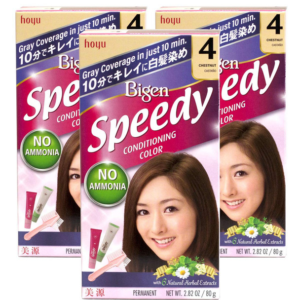 Bigen Speedy Conditioning Color Kit: 4 Chestnut - 3 Pack