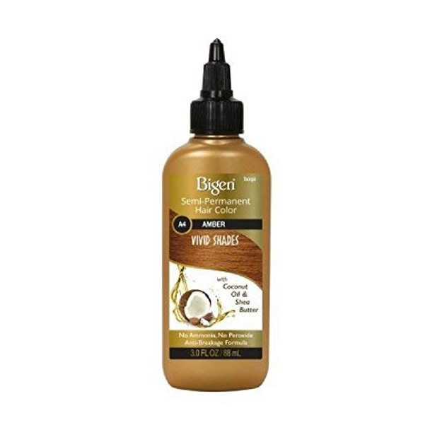 Bigen Semi Permanent Hair Color #A4 Amber, 3 oz (Packs of 4)