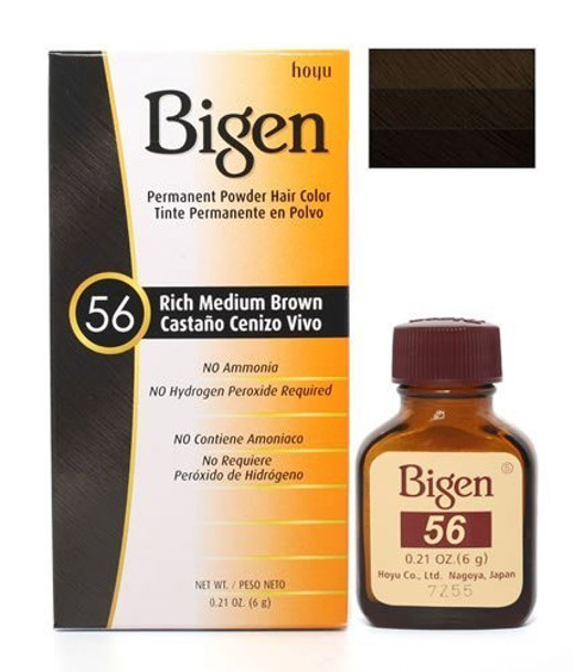 Bigen Hair Color Powder #56 Rich Medium Brown - 1 pc,(Hoyu)