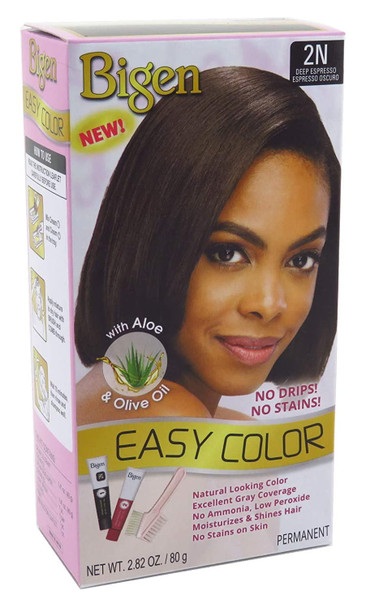 Bigen Easy Color Permanent Hair Dye with Aloe & Olive Oil, Deep Espresso, 2.82 Ounce