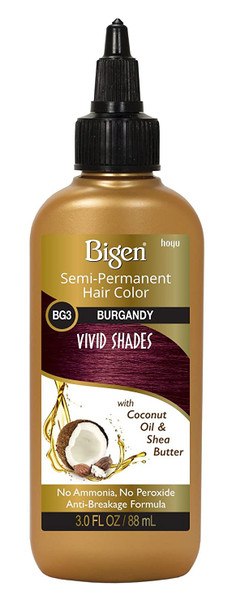 Bigen Semi-Permanent Haircolor #Bg3 Burgundy 3 Ounce (88ml) (3 Pack)