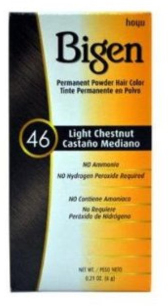 Bigen Permanent Powder Hair Color 46 Light Chestnut 1 ea (Pack of 8)