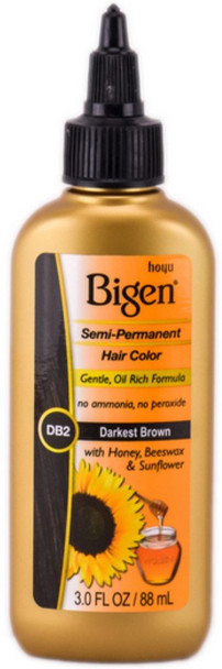 Bigen Semi Permanent Hair Color #Db2 Darkest Brown, 3 oz (Pack of 5)