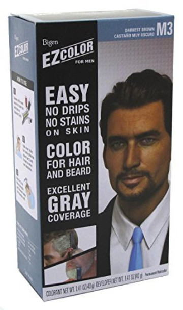 Bigen EZ Color Hair Color for Men, Darkest Brown Kit, 48 Oz, Pack of 6