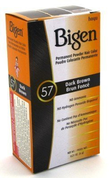 Bigen Powder Hair Color #57 Dark Brown .21 oz. (3-Pack) with Free Nail File