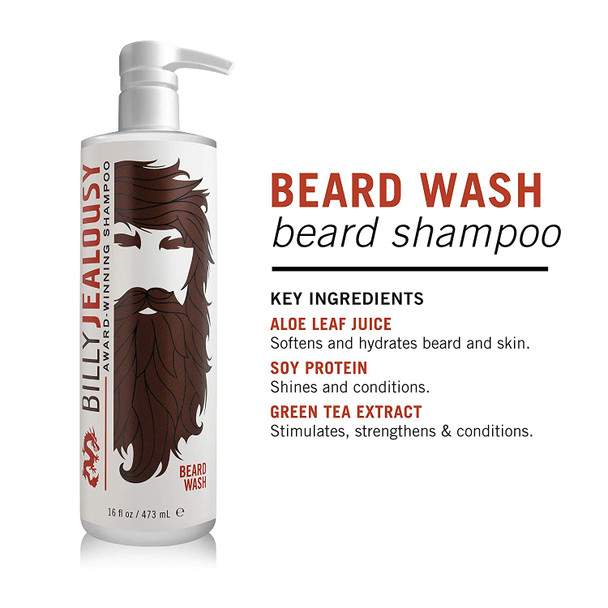 Billy Jealousy Beard Wash Enriched With Softening & Hydrating Aloe Plus Strengthening and Conditioning Green Tea Extracts