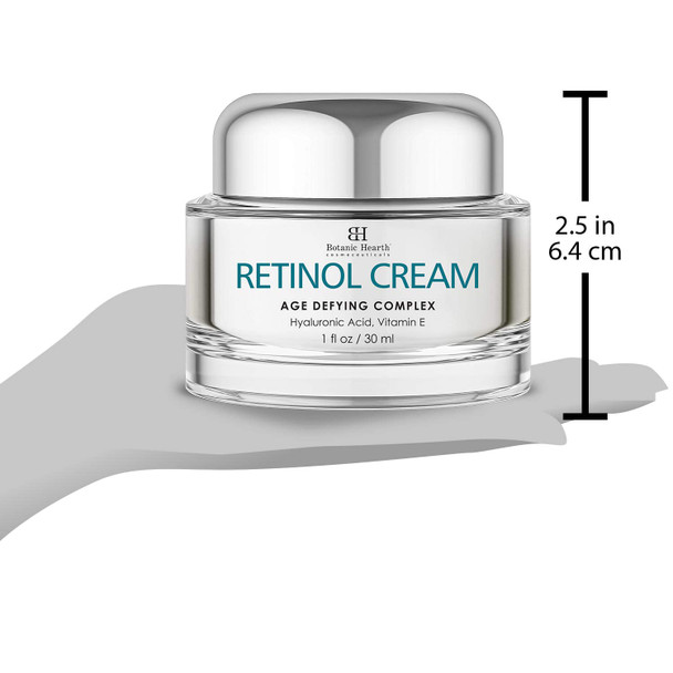 Botanic Hearth Retinol Cream for Face - Age Aging Cream Complex with Hyaluronic Acid & Vitamin E, Reduces the Appearance of Wrinkles - Day & Night Facial Moisturizer - 1 fl oz