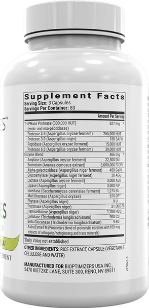 BiOptimizers - MassZymes Digestive Enzymes (250 Capsules) and P3-OM Probiotic & Prebiotic (60 Capsules) Supplement Bundle