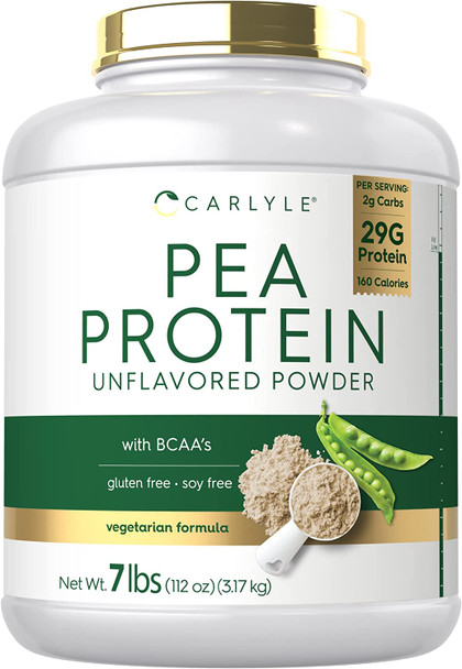 Carlyle Pea Protein Powder 7lb | Unflavored | 29G Protein | Non-GMO, Gluten, and Soy-Free | Vegetarian Protein Powder