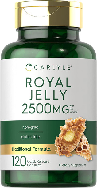 Carlyle Royal Jelly Capsule | 2500Mg | 120 Count | Non-Gmo And Gluten Free Formula | Traditional Supplement