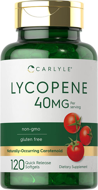 Carlyle Lycopene | 40mg | 120 Softgels | Naturally-Occurring Carotenoid | Non-GMO & Gluten Free Supplement