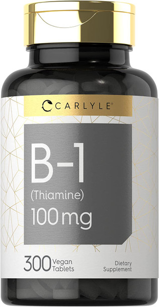 Carlyle Vitamin B-1 | 100Mg | 300 Tablets | Non-Gmo And Gluten Free Thiamin Supplement