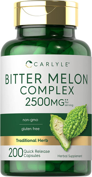 Bitter Melon Capsules | 200 Count | Non-Gmo & Gluten Free Extract | Complex Supplement | By Carlyle