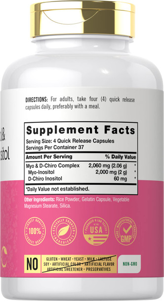 Carlyle Myo-Inositol & D-Chiro Inositol 2060Mg | 150 Capsules | Non-Gmo, Gluten Free Supplement