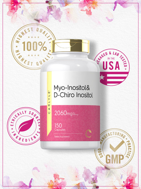 Carlyle Myo-Inositol & D-Chiro Inositol 2060Mg | 150 Capsules | Non-Gmo, Gluten Free Supplement