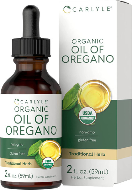 Carlyle Organic Oil Of Oregano | 2 Fl Oz Liquid | Vegan, Usda Certified | Non-Gmo, Gluten Free Drops