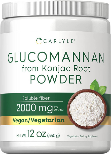Carlyle Glucomannan Powder 12 Oz | Konjac Powder Supplement | Vegan & Vegetarian | Non-Gmo, Gluten Free Carlyle Glucomannan Powder 12 Oz | Konjac Powder Supplement | Vegan & Vegetarian | Non-Gmo, Gluten Free
