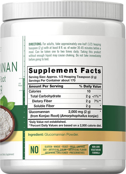 Carlyle Glucomannan Powder 12 Oz | Konjac Powder Supplement | Vegan & Vegetarian | Non-Gmo, Gluten Free Carlyle Glucomannan Powder 12 Oz | Konjac Powder Supplement | Vegan & Vegetarian | Non-Gmo, Gluten Free