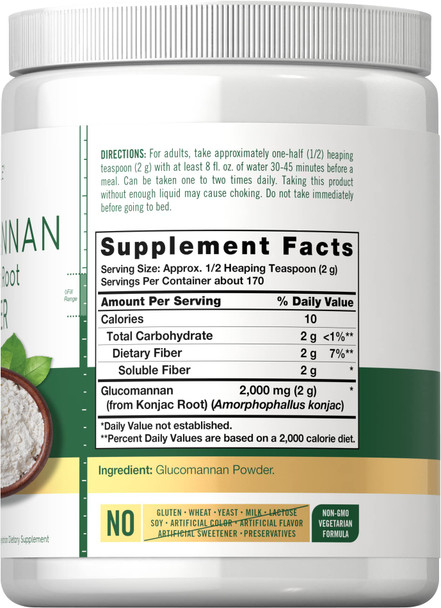 Carlyle Glucomannan Powder 12 Oz | Konjac Powder Supplement | Vegan & Vegetarian | Non-Gmo, Gluten Free Carlyle Glucomannan Powder 12 Oz | Konjac Powder Supplement | Vegan & Vegetarian | Non-Gmo, Gluten Free