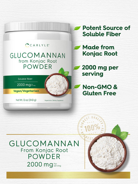 Carlyle Glucomannan Powder 12 Oz | Konjac Powder Supplement | Vegan & Vegetarian | Non-Gmo, Gluten Free Carlyle Glucomannan Powder 12 Oz | Konjac Powder Supplement | Vegan & Vegetarian | Non-Gmo, Gluten Free