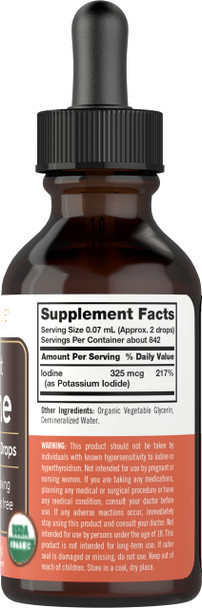 Organic Nascent Iodine Liquid Drops | 2 Fl Oz | Vegan Supplement | Non-Gmo, Gluten Free | By Carlyle