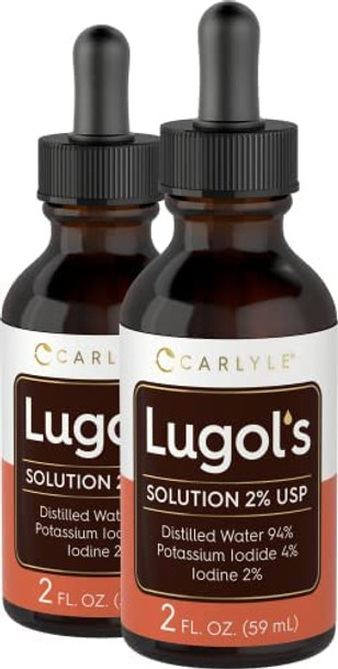 Lugols Iodine 2 Fl Oz Twin Pack  2% Liquid Drops By Carlyle