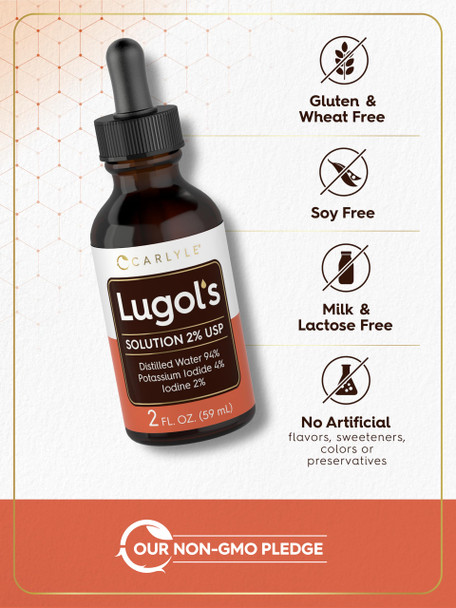 Lugols Iodine 2 Percent 2 Fl Oz Twin Pack | Potassium Iodide And Iodine Solution 2% Liquid Drops | By Carlyle