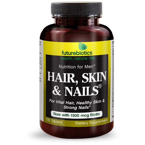 Futurebiotics Hair, Skin, & Nails Nutrition for Men USDA Certified Organic, 135 Vegetarian Tablets