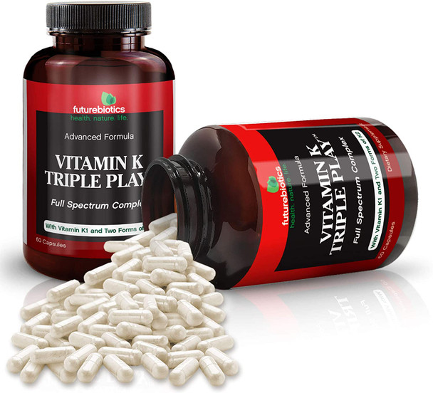 Futurebiotics Vitamin K Triple Play, 60 Vegetarian Capsules