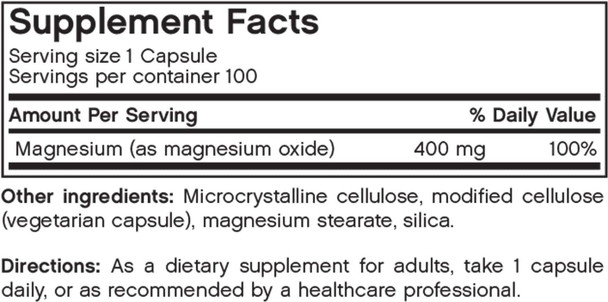 Futurebiotics Magnesium 400 mg., 100 Vegetarian Capsules