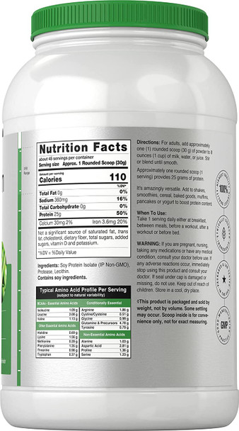 Soy Protein Isolate Powder | 3lb | Unflavored | Vegan, Non-GMO, Gluten Free | by Horbaach