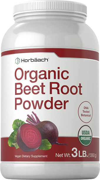 Organic Beet Root Powder | 3lb Bulk Supplement | Raw Superfood | Vegan, Non-GMO, and Gluten Free Formula | by Horbaach