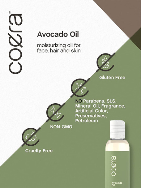 Avocado Oil 4 fl oz | Moisturizing Oil for Face, Hair and Skin | Free of Parabens, SLS, & Fragrances