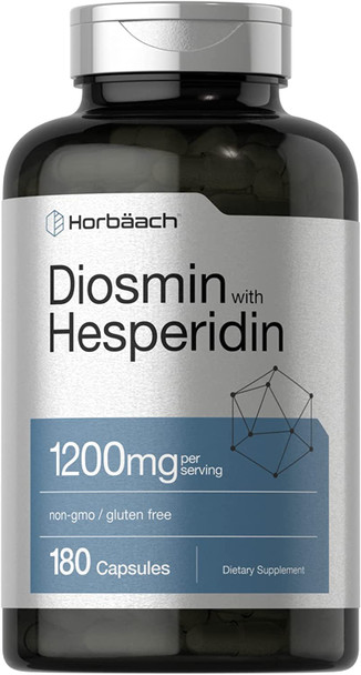 Diosmin and Hesperidin | 1200 mg | 180 Capsules | Non-GMO and Gluten Free Supplement | by Horbaach